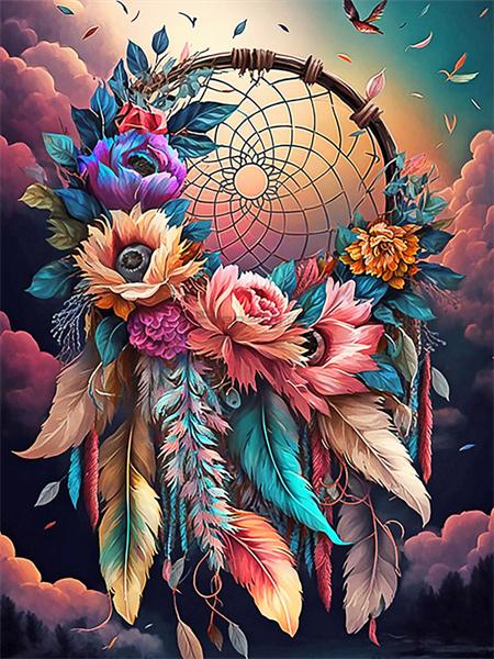 Diamond Painting Set Dream Catcher Landscape Full Square Round 5D Diy Embroidery Mosaic Feather Home Decor
