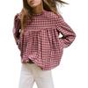 JKASHDK Women's Fashion Casual Spring Autumn Plaid Print Long Sleeve Half Turtleneck Blouses & Shirts