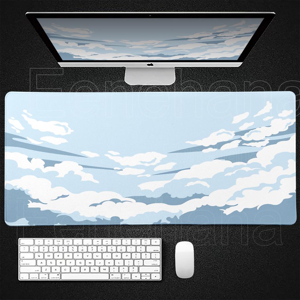 Xxl Art Clouds & Stars Pink Mouse Pad Computer Laptop Anime Keyboard MouseMat Large Desktop Expansion Pad Cute Gamer Accessories