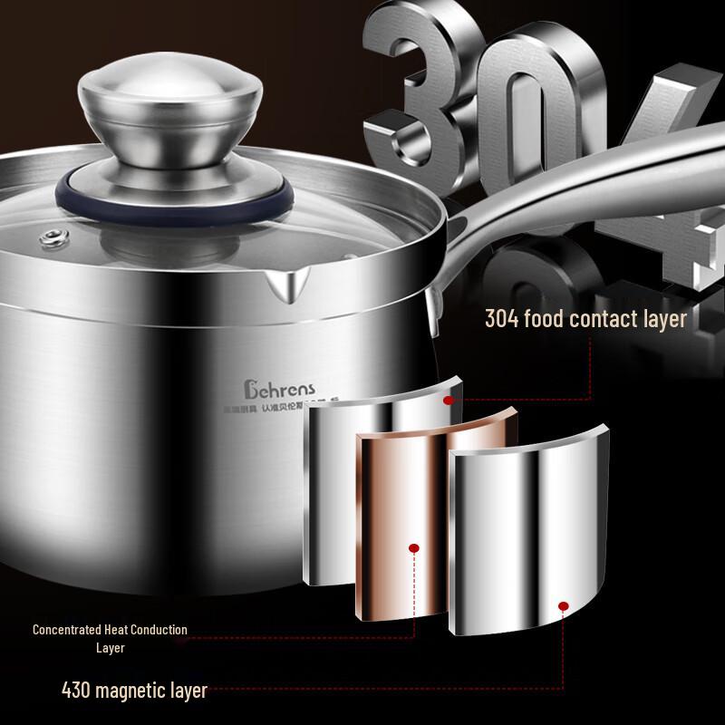 Behrens Penguin 18cm Three-Layer Steel Milk Pot