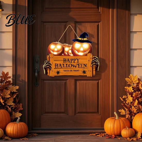 Indoor Outdoor Fall Decor Halloween Door Sign for Porch Cute Ghost Scarecrow Dwarf Hanging Wall Harvest Decorations Plaque Rustic Farmhouse