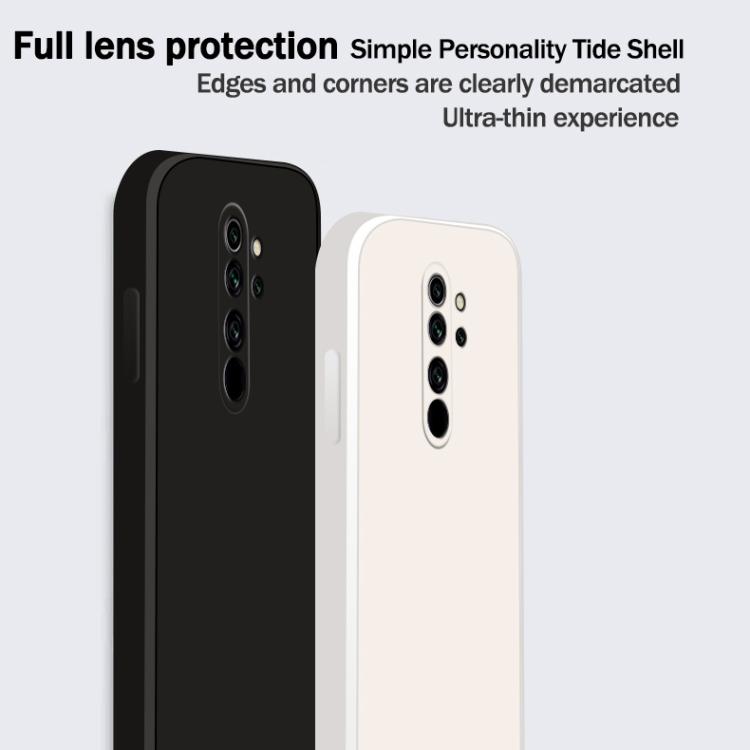 Dla Xiaomi Redmi Note 8 Pro Jednolity Kolor Imitacja Płynnego Silikonu Prosta Krawędź Odporne na Upadki Pełne Pokrycie Etui Ochronne