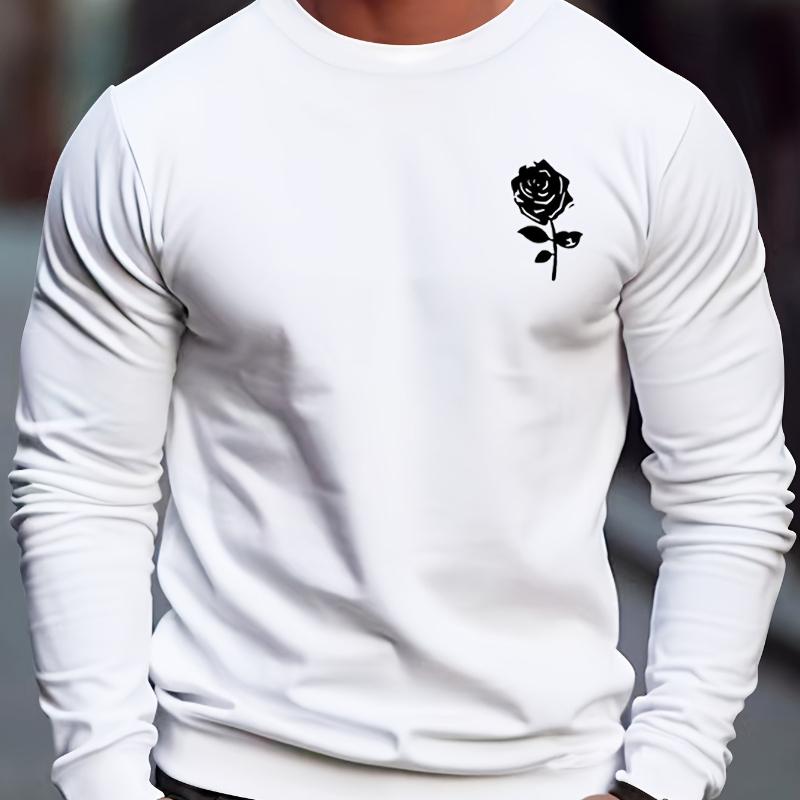 

Men s Solid Color Crew Neck Sweatshirt, Soft Fleece S