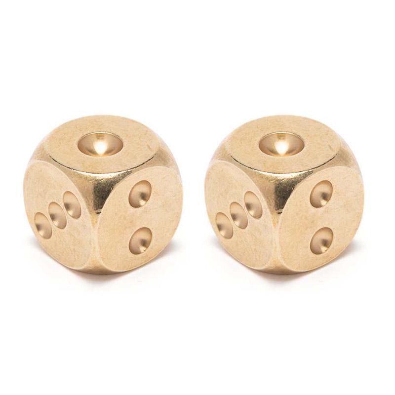 2PCS Unique Metal Brass Dice 20MM 15MM Fun Party Entertainment KTV Bar Family Games Props Role Playing Novelty Gifts
