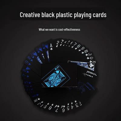 Schwarze PVC-Spielkarten, hochwertiges, wasserdichtes Texas Hold'em, Zauberrequisiten mit kreativem Design