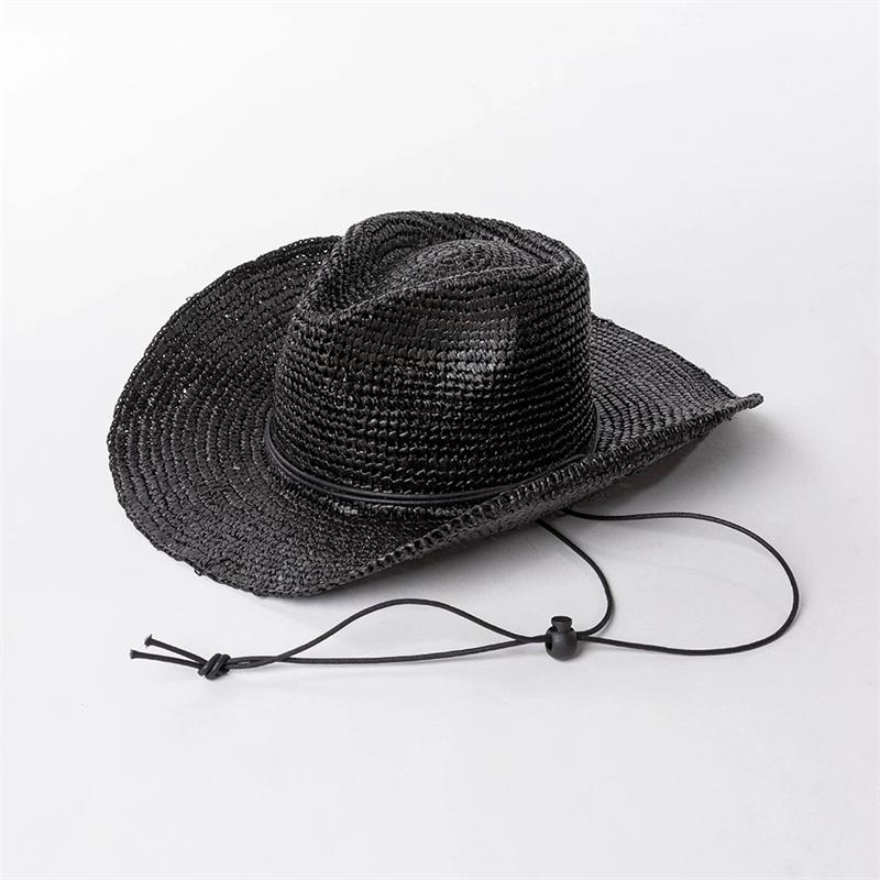Maiskolbenmaterial Cowboy Western Strohhut Strasssteine mit hochgebogenem Rand Sonnenschutz Cowboyhut Sombrero Cowboy