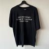 Vintage Y2K Stupid People  Black Funny Quote Tee T- Medium Faded Unisex T-Shirt