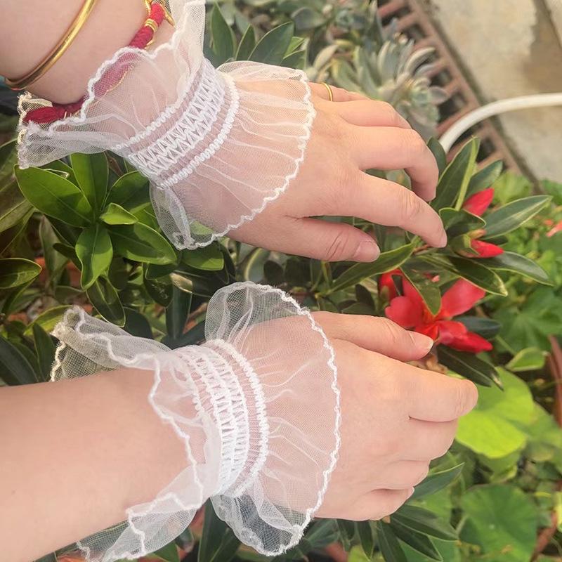 Dark Lolita Lace Wrist Cuffs - Cute Fairy-Style Sleeve Concealers for Women