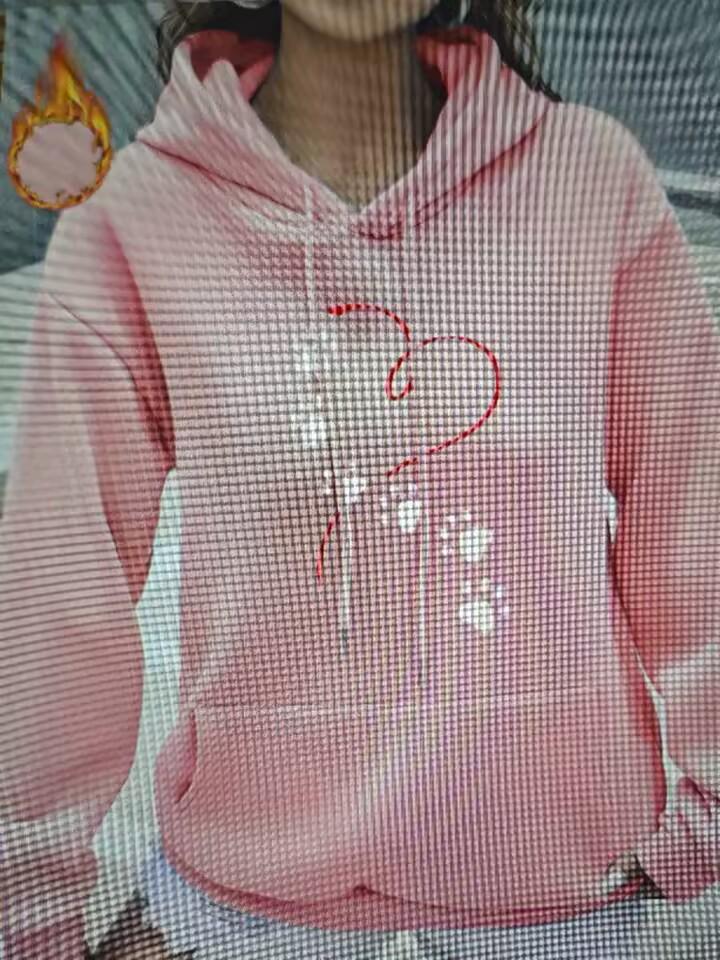 Women's Heart & Paw Print Casual Hoodie - Cozy Polyester Pullover