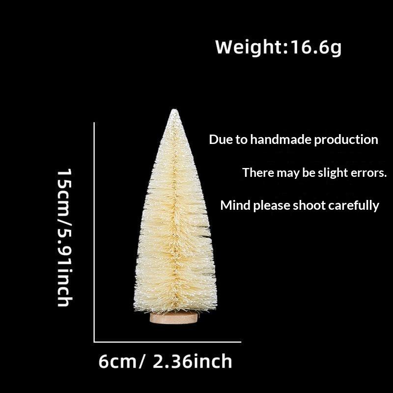 Mini Artificial Christmas Trees With Snow Frosted Finish Wooden Bases For Tabletop Decor Holiday Party Home Diy Crafts