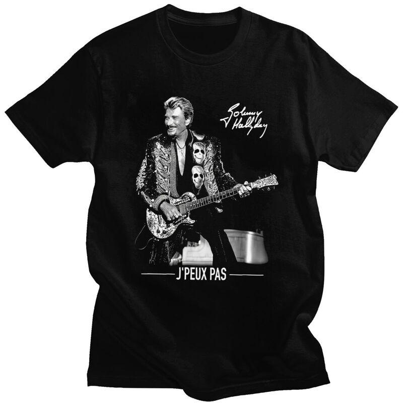

Custom French Rock Legend Johnny Hallyday T Shirt Men 100% Cotton T-shirt Leisure Tees Fashion Tshirts - Men s Summer Cotton ... S разноцветный