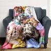 Cute Cats Print Flannel Blanket High Quality Warm Comfortable Cover for All Seasons Perfect for Gifts Home Decor