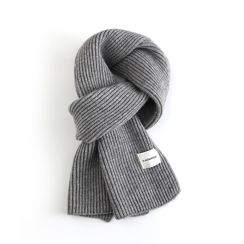 

Men s Korean-Style Knitted Wool Scarf - Soft, Warm, Solid Color Neck Warmer for Autumn/Winter, Versatile Couple Gift.
