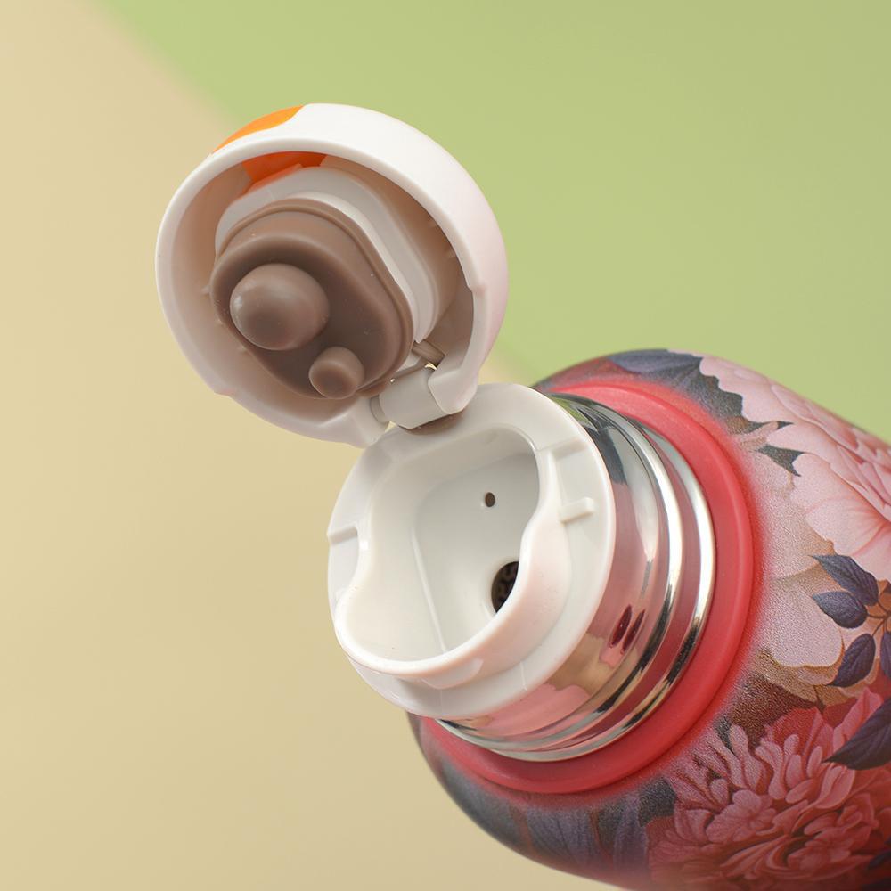 Floral Chinese-Style 316 Stainless Steel Insulated Tea Infuser Cup with Water Separation