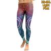 Womens Blue Heart-shaped Flowers Prints Stretch Yoga Leggings Fitness Running Gym Sports Active Pants