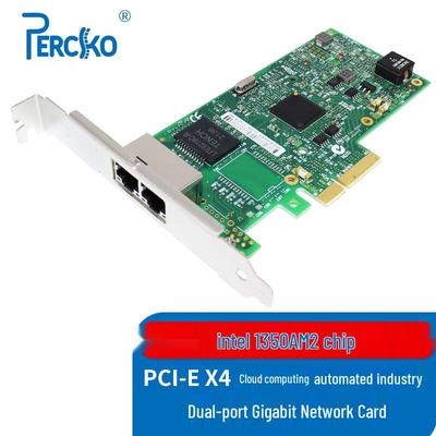 PERCKO Intel I350AM2 PCIe X4 Gigabit Dual-Port Server Network Card (CN Version)
