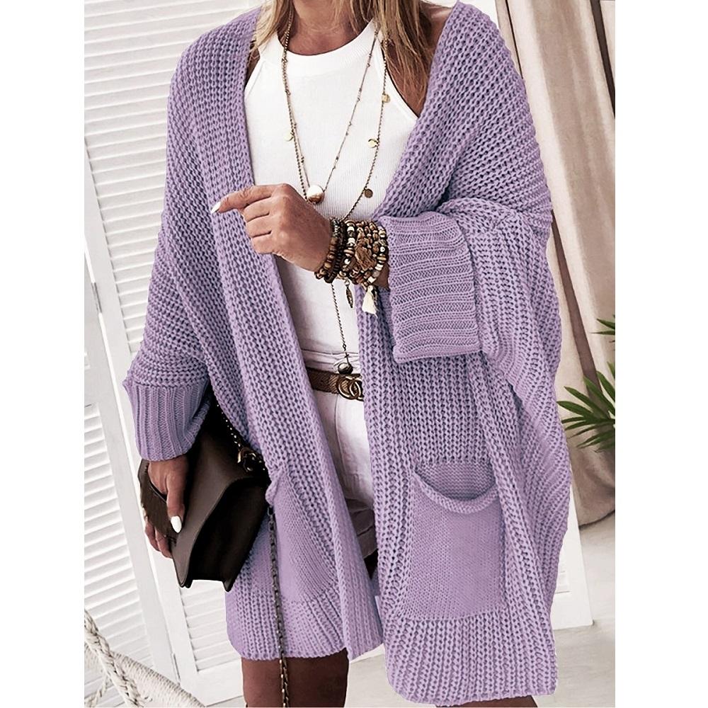 Dámské podzimní zimní pletené svetry kardigany kabáty dámské nadměrné volné dlouhé svetry svrchní oděvy