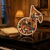 Precision Cut Wood Puzzle Musical Note Wooden Decoration, Instrument Jigsaw Puzzle, Decoration Family Night Challenge Game, Gift for Kids Adults Game