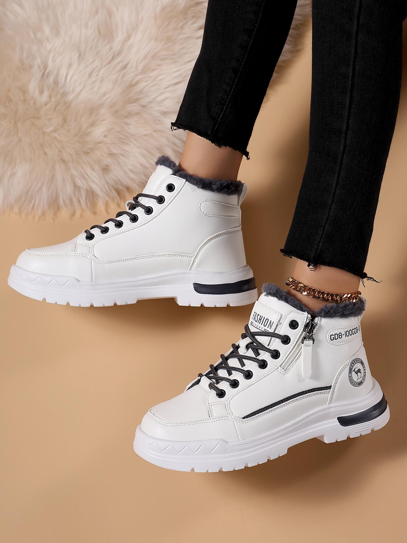 

Осенне-зимние женские модные высокие сноубутсы на толстой подошве и с теплой подкладкой из плюшевого велюра 42 бежевый