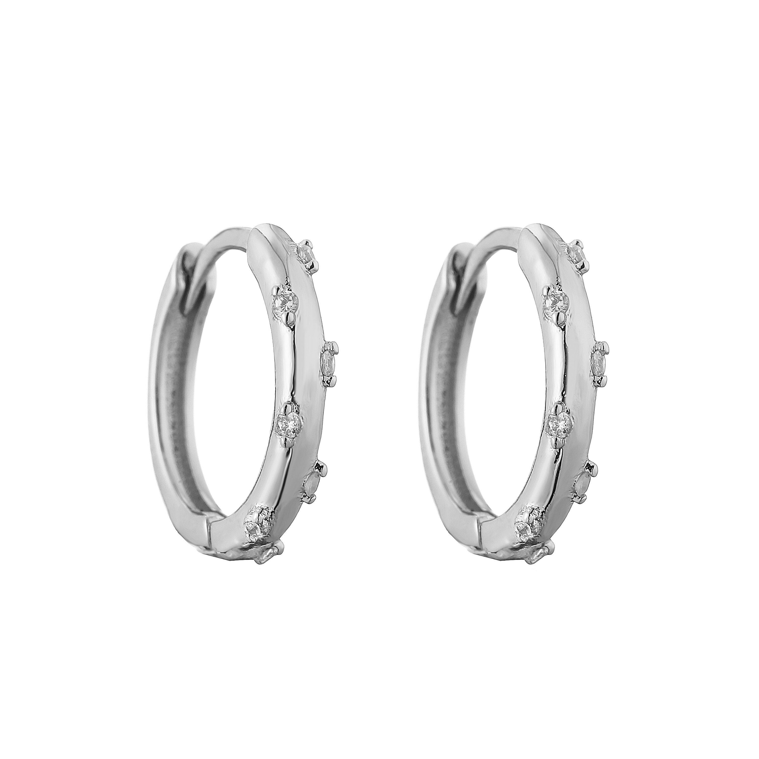 HECHENG,Women Fashion High Quality Zircon Single Row Full CZ Super Flash Zircon Earrings Wedding Zircon Gifts