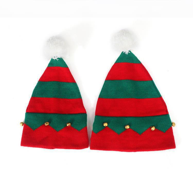Red Knitted Christmas Parent-Child Jingle Bell Hat for Men and Women