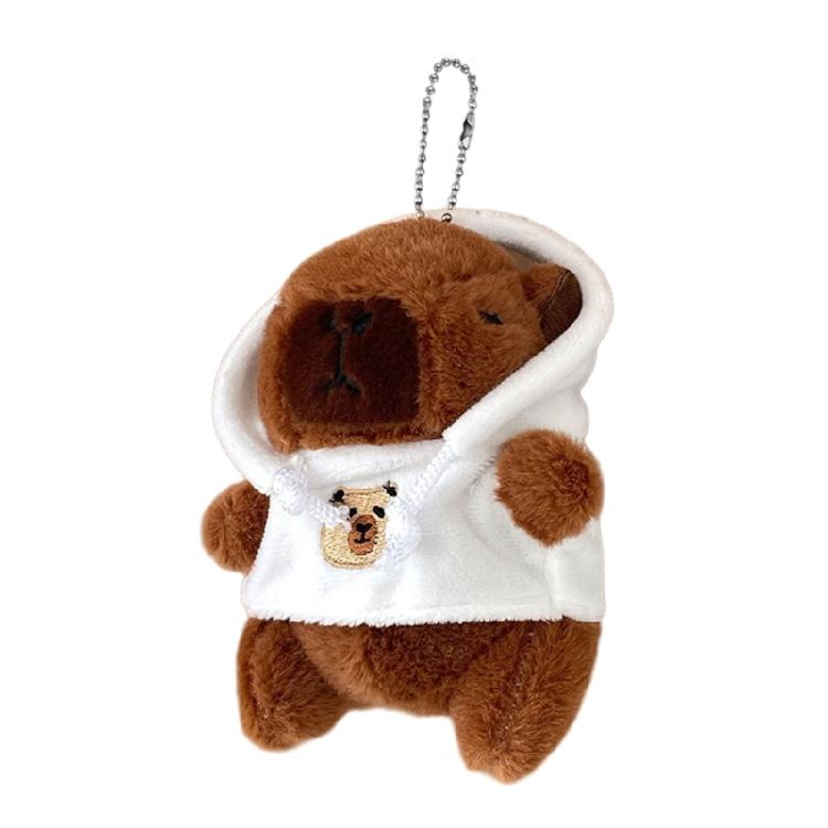Lovely Hangings Decorations Sweet Plush Hoodies Capybara Keychain Pendant Keyring Decoration Bag Hangings Ornament
