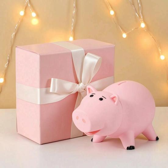 Pink Pig Piggy Bank for Boys Girls, Unbreakable Coin Cash Container, Animal Shape Money Saving Box, Gift for Christmas, Birthday