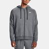 Under Armour Rival Fleece Full-Zip Solid Color Hoodie Men Sweatshirt Gray 1379863-012