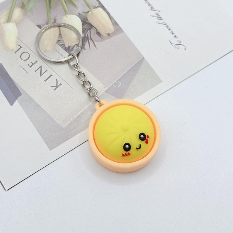 Playful Dim Sum Themed Key Accessory Collection Of 5 Amusing Expression Faces Sturdy Scratch Resistant Material