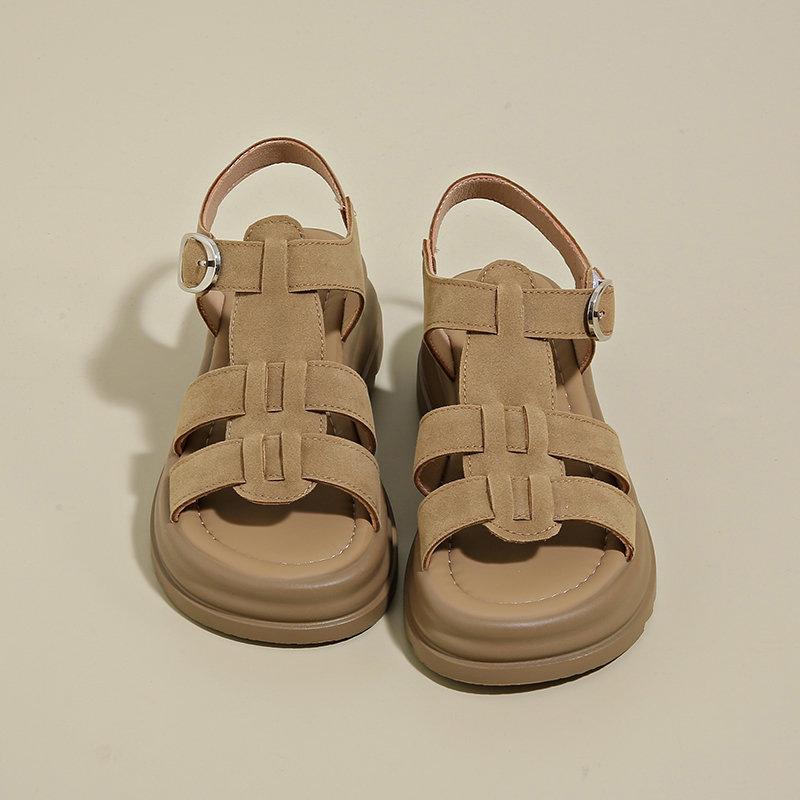 Sandals women's summer 2025 new women's shoes trendy with niche casual comfortable platform beach Roman shoes women