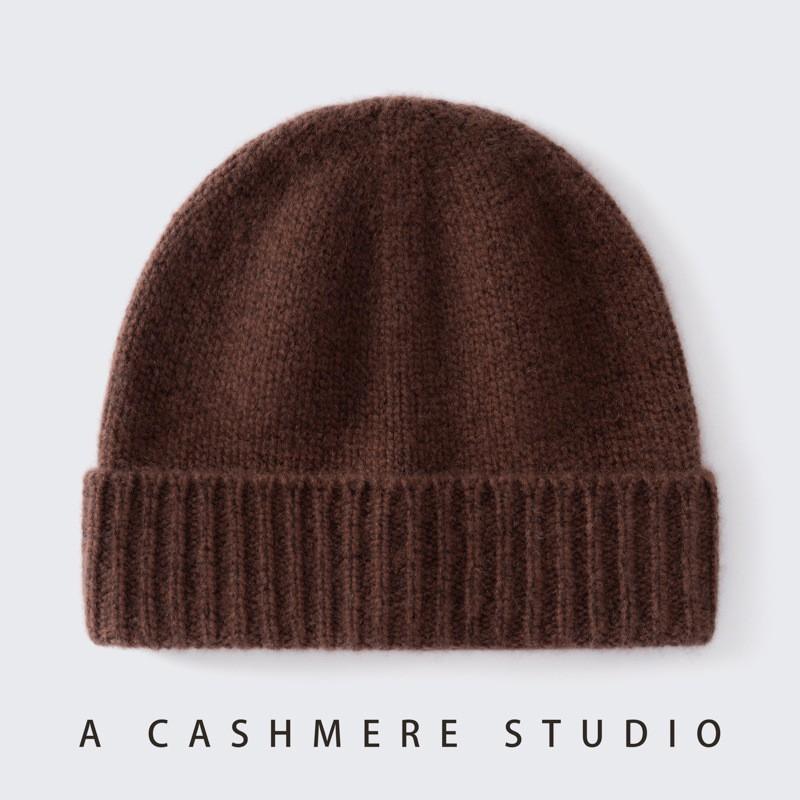 Womens 100% Pure Cashmere Beanie Oversized Warm Knit Hat Winter