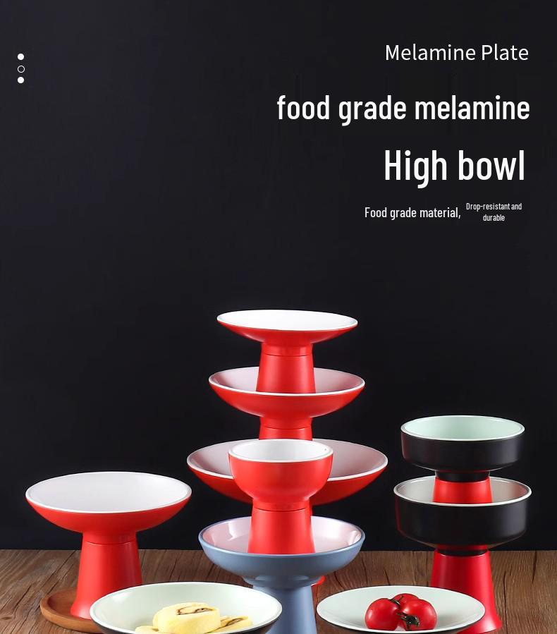 Creative Melamine Pedestal Bowl for Restaurants: Perfect for Hot Pot, Ice Cream, Shaved Ice, and Desserts