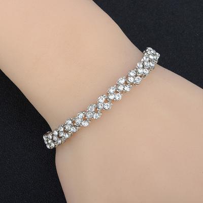 Luxury Crystal Bracelet For Women Trendy Heart Silver Gold Rhinestone Bracelets Bangles Girls Wedding Jewelry Accessories Gifts