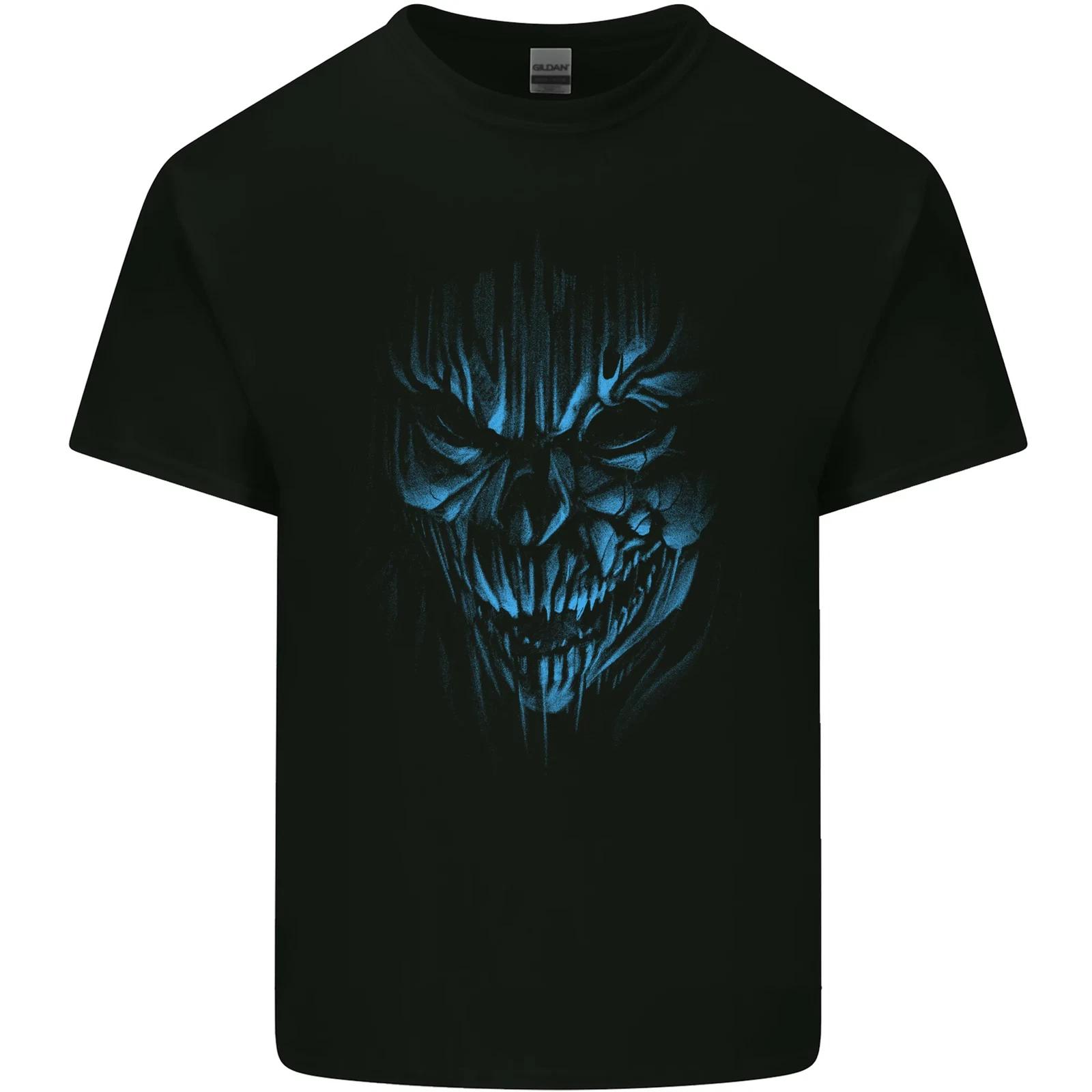 

Demon Skull Devil Satan Grim Reaper Gothic Kids T-Shirt Childrens 3XL