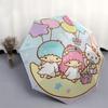 1pc Hello Kitty & Little Twin Stars Balloon Moon Automatic Opening/Closing Umbrella - Portable Three-Fold Design with 8-Bone Iron Frame, Outdoor for F