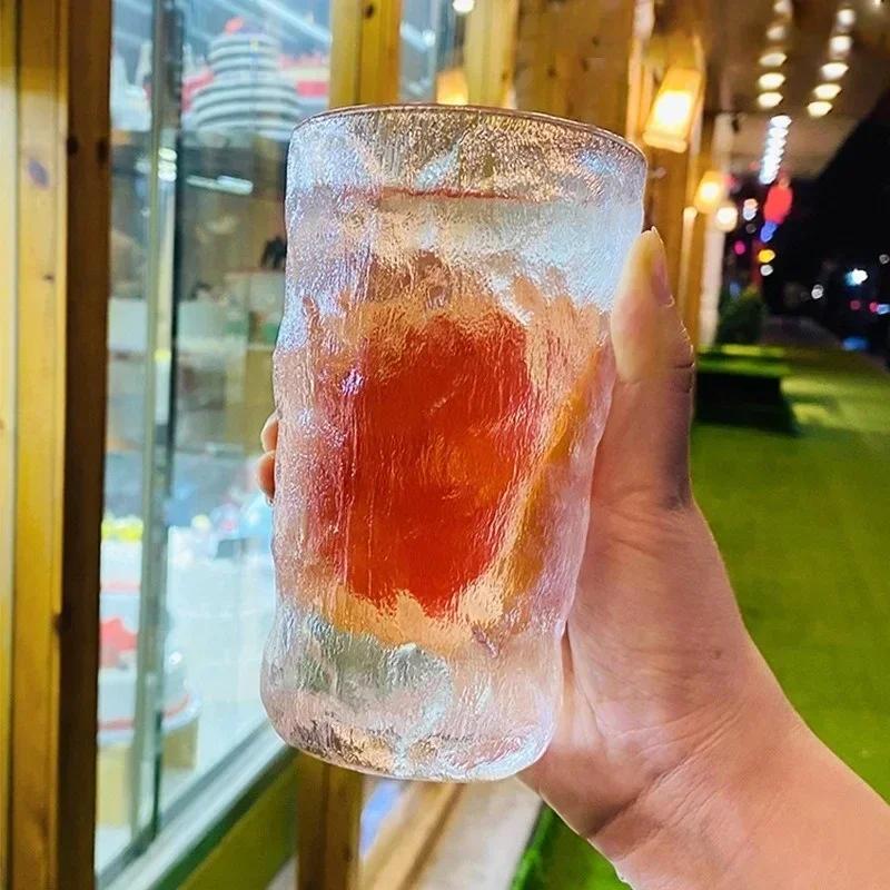 Glass Cup Nordic Minimalist Transparent Drinking Utensil Cofee Wine Milk Beer Cola Juice Cold Drinkware Mug for Household Office