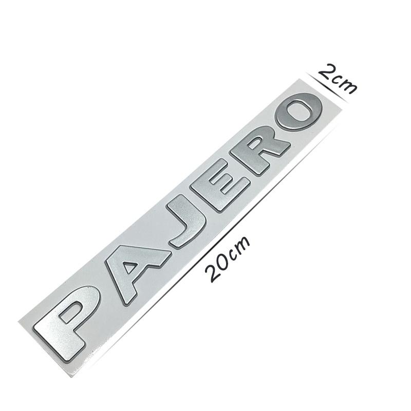 1pcs Car Rear Trunk Body Sticker ABS Gold Silver PAJERO Logo Sticker Letters Nameplate Car Emblem Badge Decal