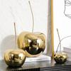 Gold-plated Peach Simulation Fruit Sculpture Resin Crafts Golden Apple Decorative Ornaments Home Decoration Accessories Modern