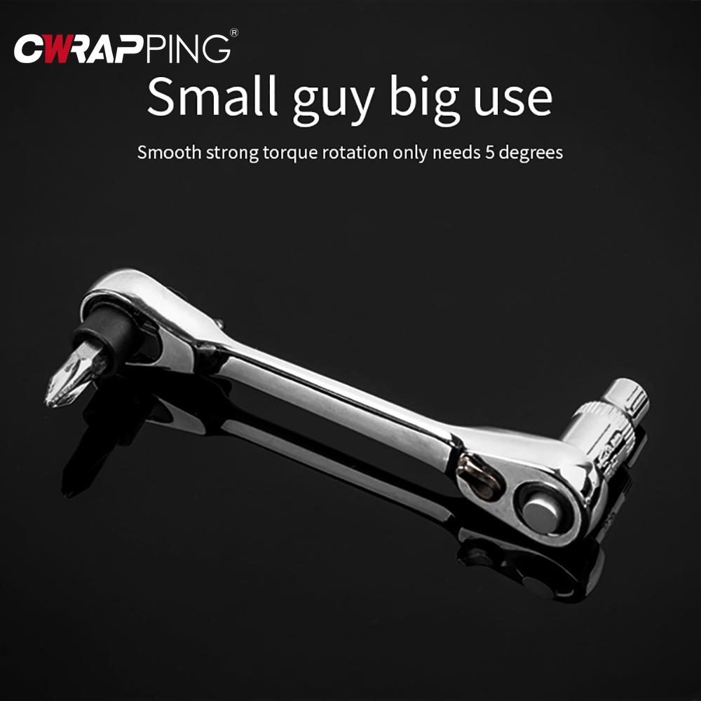 Motorcycle Mini 1/4 Ratchet Wrench Tool Double Ended Quick Socket Ratchet Wrench Screwdriver Hex Torque Wrenches Set Accessories