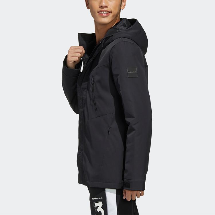 Adidas Neo M Cs Ftmpd Jacket Sports Hooded Cotton Coat Winter Men Jacket Black EI4427