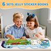 6 Sets Reusable Sticker Book for Toddlers 3-6, Jelly Sticker Books for Toddler, Travel Sticker Activity Toys for Kids 3 4 5 6 Years Old Girls & Boys