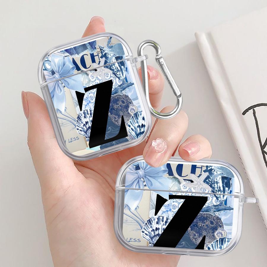Clear Earphone Cases Cover Case For Airpods Pro2 1 3 Pro3 2 Pro 4 Marine Alphabet H