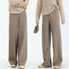 2026 Spring Women's Cloud White High-Waisted Wide-Leg Pants - Loose Old Money Style Casual Trousers