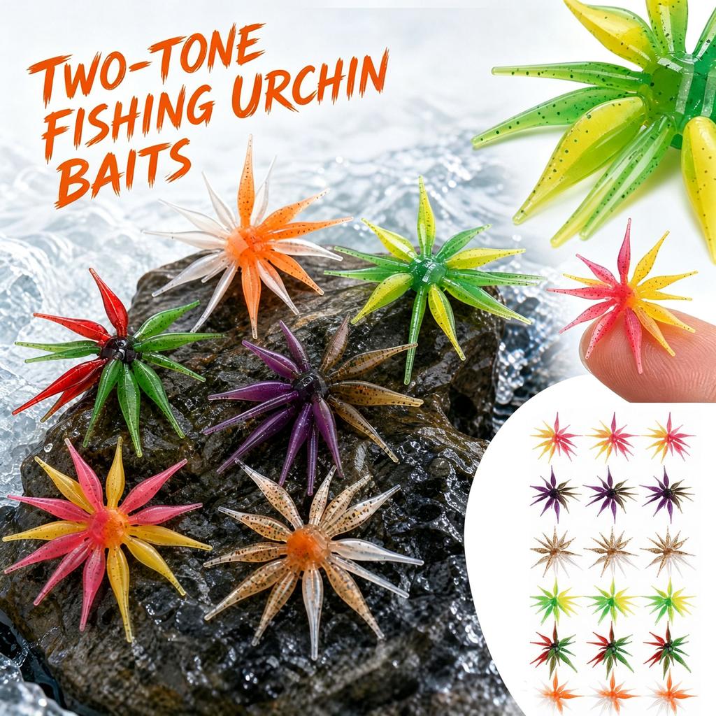 Soft Fishing 3 Pack - Two Color Sea Urchin Fish School Pattern for Anglers