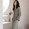 Pajamas Women's Spring and Autumn Pure Cotton Long-sleeved Large Size Can Be Worn Outside, High-end Casual Fashion Cotton Loungewear Suit