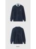 Men's Double Collar Long Sleeve Knitted Sweater - Faux Two-Piece Suede, Warm Water-Soft Fabric