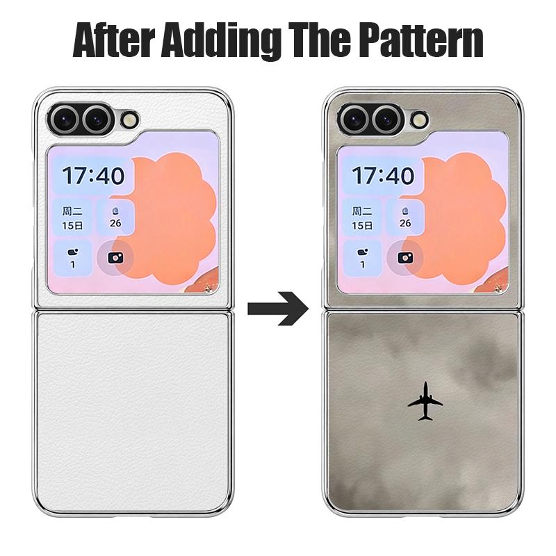 Global Flight Travel Line Case For Samsung Galaxy Z FlIP 7 FE 6 5 Plating PC+PU Leather Hybrid Folding Cover For Samsung Z Flip7 Flip6 Flip5