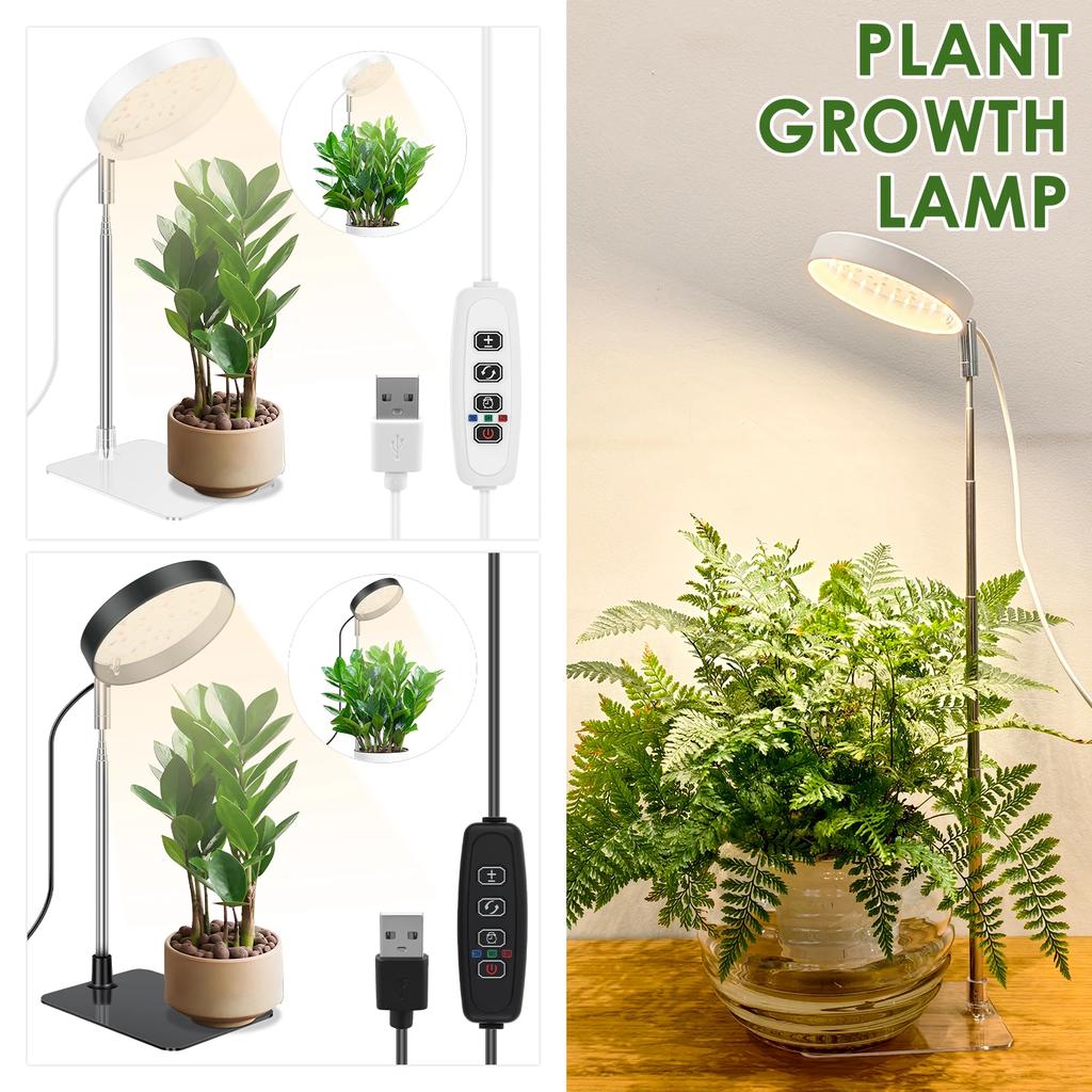 LED Grow Light Full Spectrum Plant Lamp Dimmable 3 Modes Height Adjustable Indoor Plants Light 3/9/12H Timer 10-Level Dimming