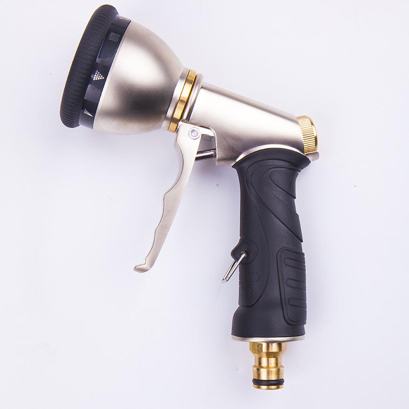 Multi-Functional Zinc Alloy High-Pressure 9-Function Garden Watering & Car Wash Sprayer 9-Function Electroplated Water Gun
