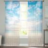 Beach Sand Sky Sun Tulle Curtains for Living Room Kitchen Bedroom Sheer Tulle for Cafe Hotel Modern Home Decor